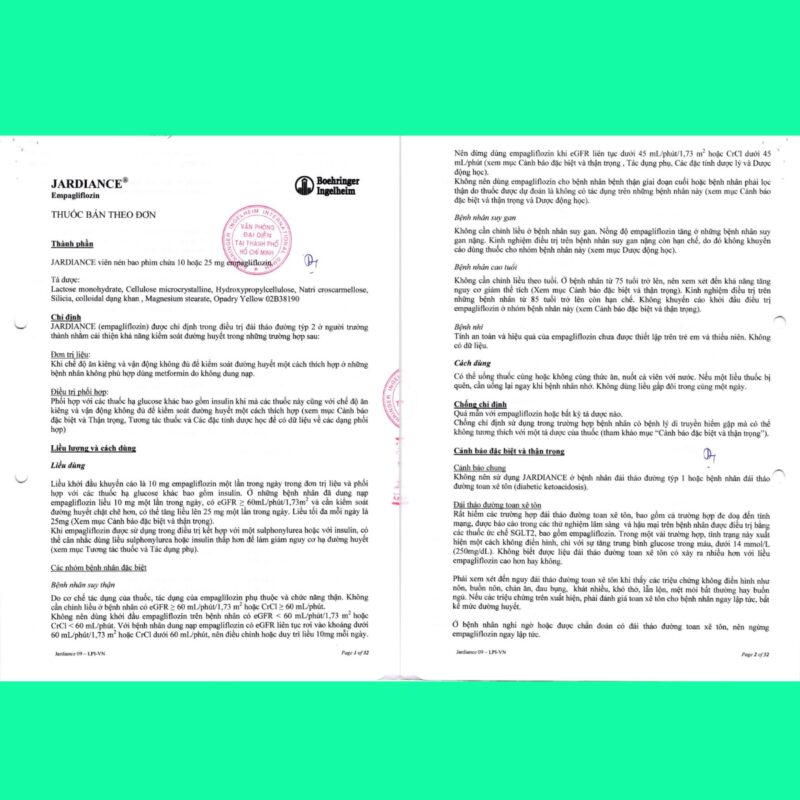 Công dụng nổi của Jardiance đối với sức khỏe