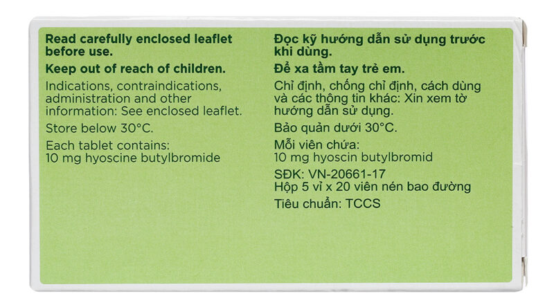 Công khai sử dụng Buscopan